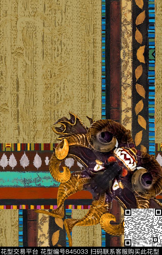 波西米亚欧式民族风数码印花华亿平台下载（图片编号: 845033） - 瓦栏（Walan）