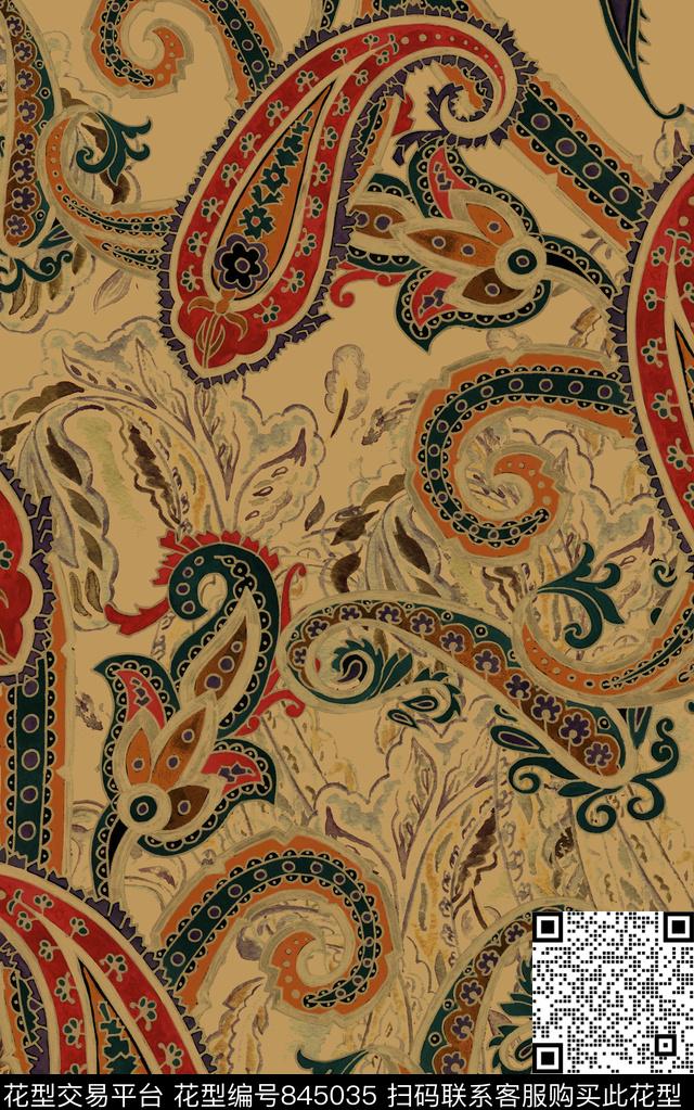 波西米亚欧式民族风数码印花华亿平台下载（图片编号: 845035） - 瓦栏（Walan）