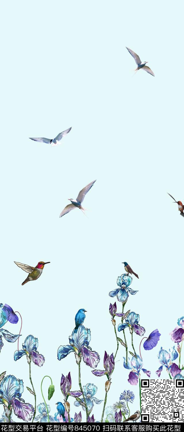 数码花卉鸟数码印花华亿平台下载（图片编号: 845070） - 瓦栏（Walan）