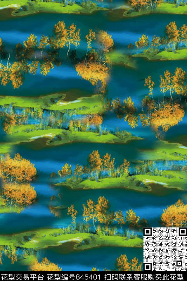 风景森林山谷数码印花华亿平台下载（图片编号: 845401） - 瓦栏（Walan）