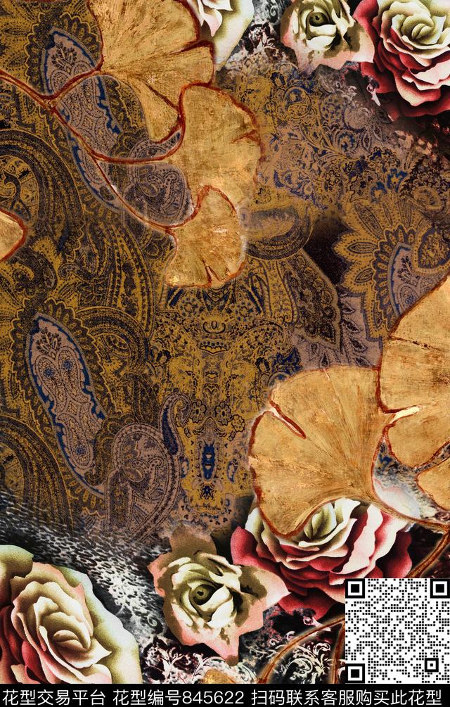 波西米亚欧式民族风数码印花华亿平台下载（图片编号: 845622） - 瓦栏（Walan）