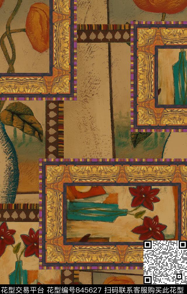 波西米亚欧式民族风数码印花华亿平台下载（图片编号: 845627） - 瓦栏（Walan）