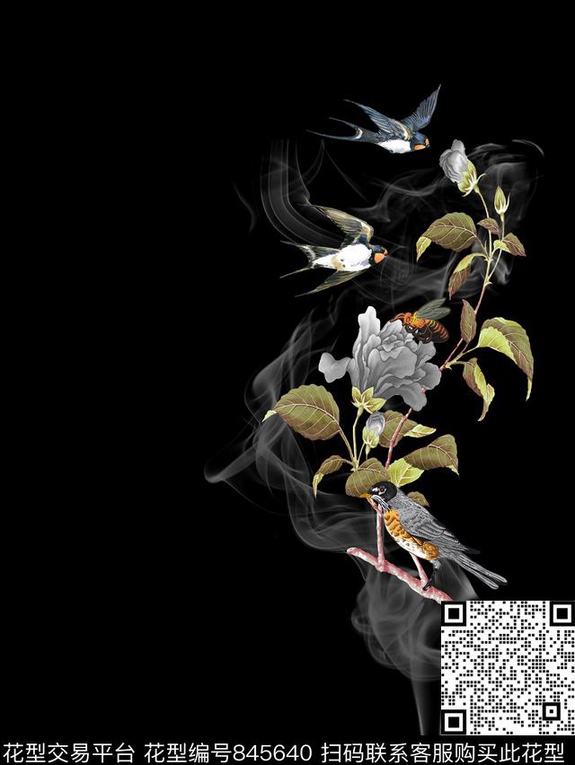 动物时尚花卉数码印花华亿平台下载（图片编号: 845640） - 瓦栏（Walan）