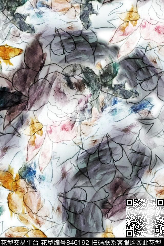 素雅女装中国风数码印花华亿平台下载（图片编号: 846192） - 瓦栏（Walan）