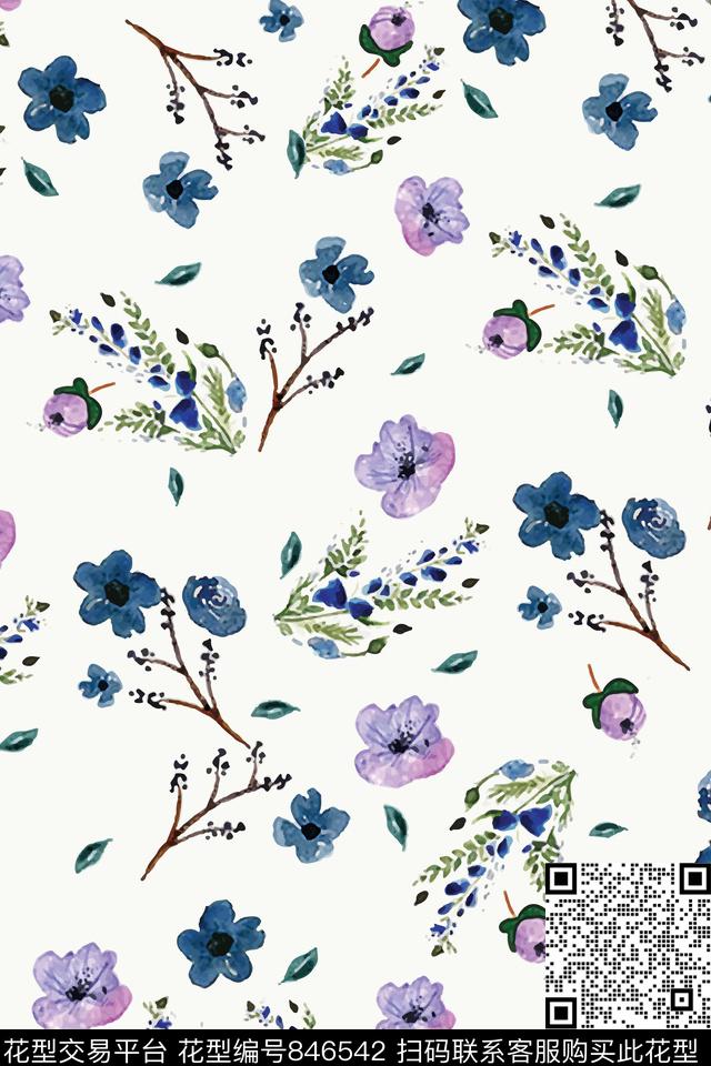 小碎花花卉花瓣传统印花华亿平台下载（图片编号: 846542） - 瓦栏（Walan）