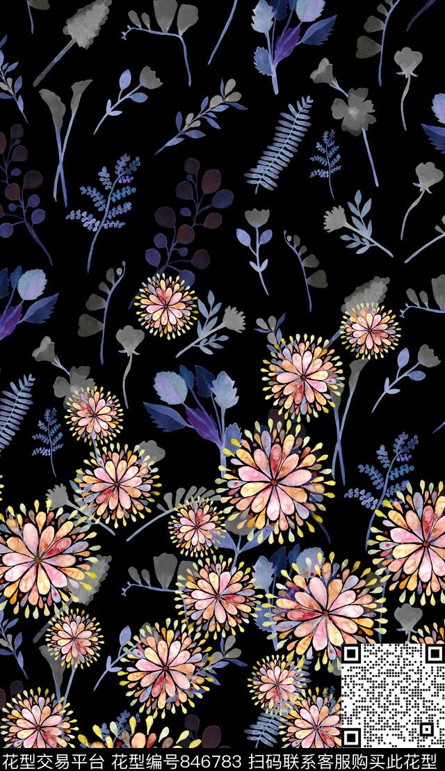 抽象花小花小碎花数码印花华亿平台下载（图片编号: 846783） - 瓦栏（Walan）