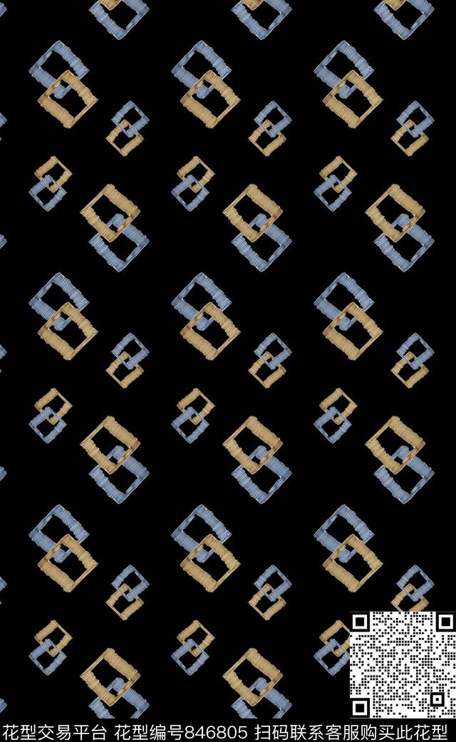 色块解构几何数码印花华亿平台下载（图片编号: 846805） - 瓦栏（Walan）