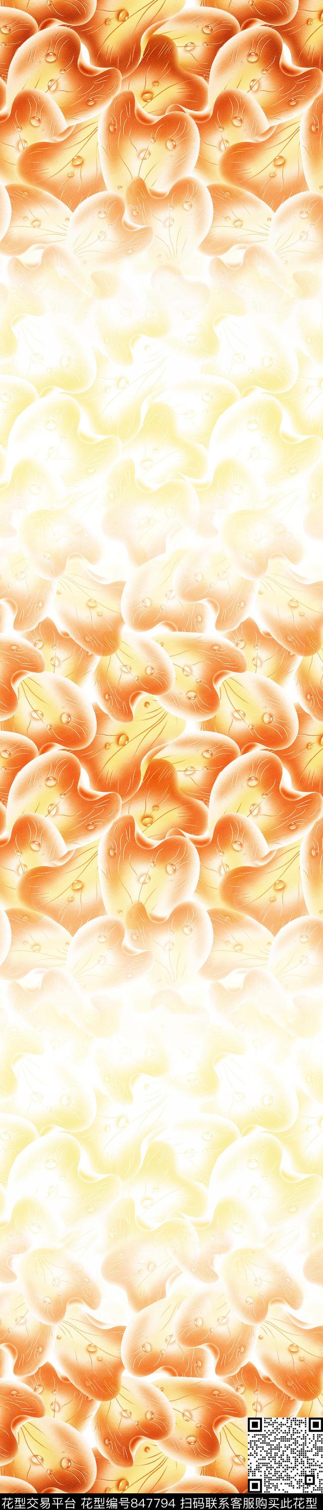 丝巾面料抽象数码印花华亿平台下载（图片编号: 847794） - 瓦栏（Walan）