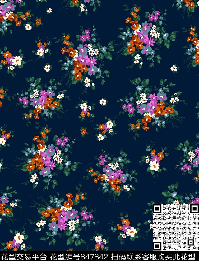 花朵花卉小碎花传统印花华亿平台下载（图片编号: 847842） - 瓦栏（Walan）