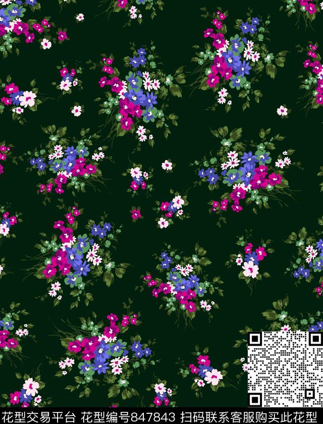 花朵花卉小碎花传统印花华亿平台下载（图片编号: 847843） - 瓦栏（Walan）