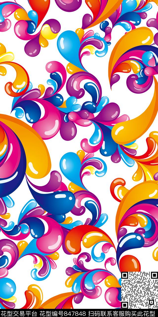 几何不规则几何圆圈传统印花华亿平台下载（图片编号: 847848） - 瓦栏（Walan）