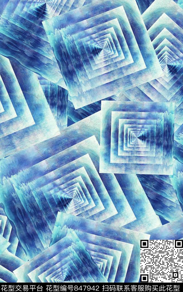 苏格兰格格子水彩数码印花华亿平台下载（图片编号: 847942） - 瓦栏（Walan）