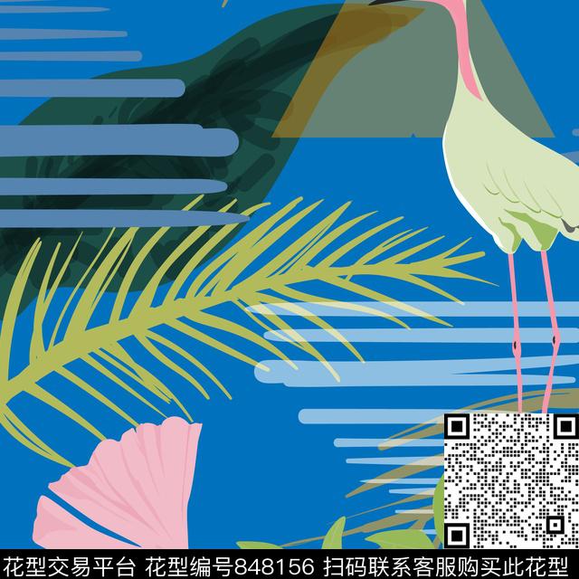 热带创意解构传统印花华亿平台下载（图片编号: 848156） - 瓦栏（Walan）
