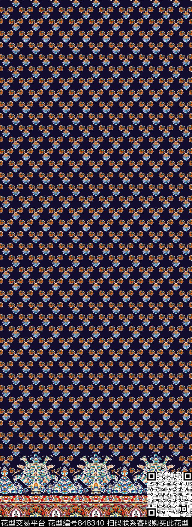 定位民族部落风火腿花传统印花华亿平台下载（图片编号: 848340） - 瓦栏（Walan）