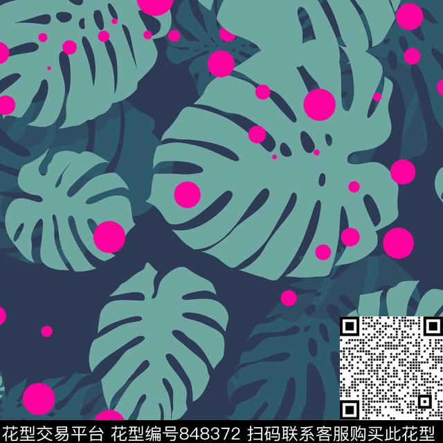 花卉创意热带传统印花华亿平台下载（图片编号: 848372） - 瓦栏（Walan）