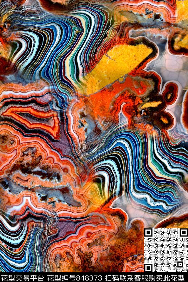 抽象几何矿石数码印花华亿平台下载（图片编号: 848373） - 瓦栏（Walan）