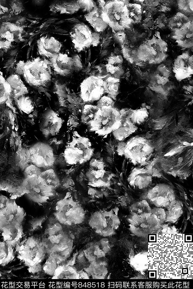 花卉乱花花朵数码印花华亿平台下载（图片编号: 848518） - 瓦栏（Walan）