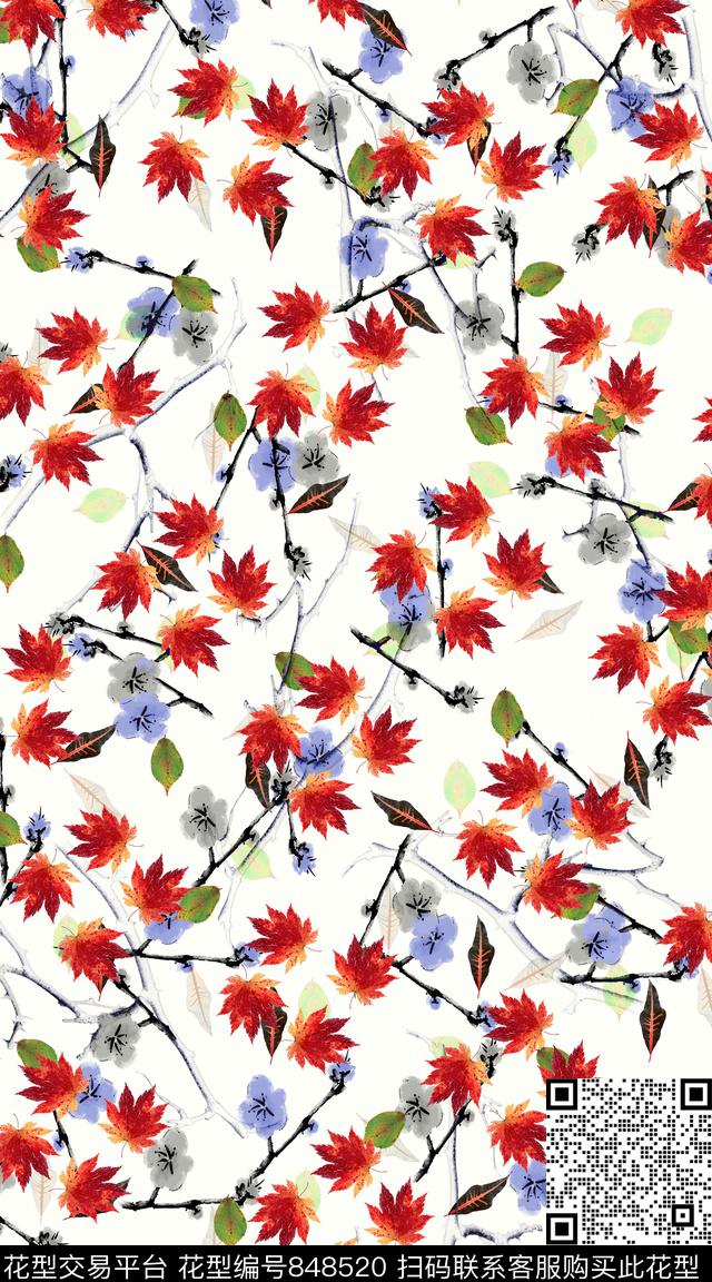 小碎花花卉女装数码印花华亿平台下载（图片编号: 848520） - 瓦栏（Walan）
