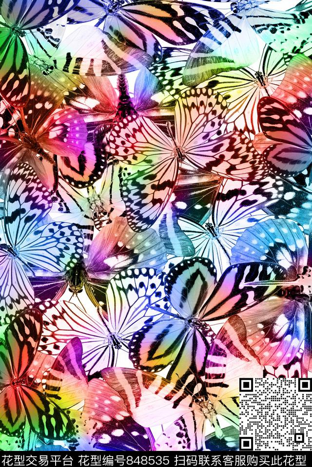 几何花卉昆虫数码印花华亿平台下载（图片编号: 848535） - 瓦栏（Walan）