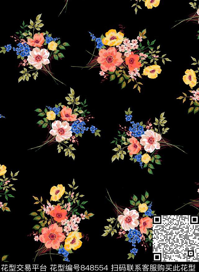 花朵花卉小碎花传统印花华亿平台下载（图片编号: 848554） - 瓦栏（Walan）