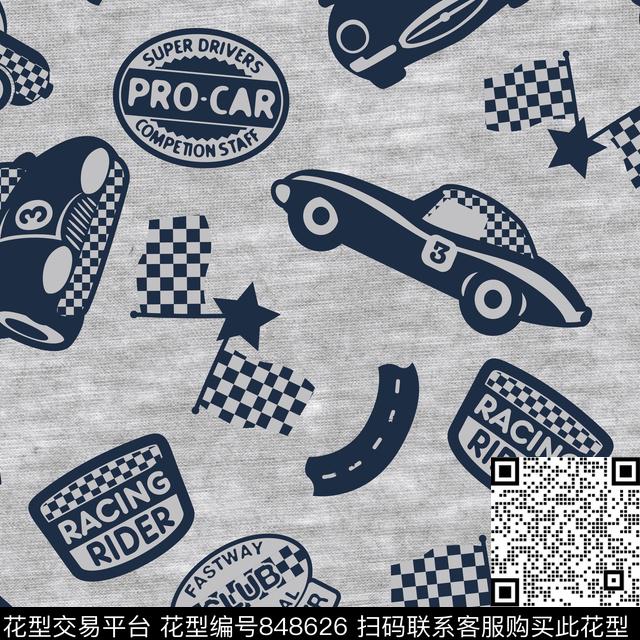 卡通赛车标志旗帜传统印花华亿平台下载（图片编号: 848626） - 瓦栏（Walan）