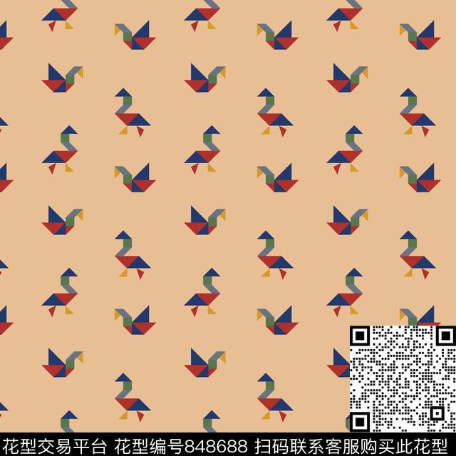 七巧板简约春夏传统印花华亿平台下载（图片编号: 848688） - 瓦栏（Walan）