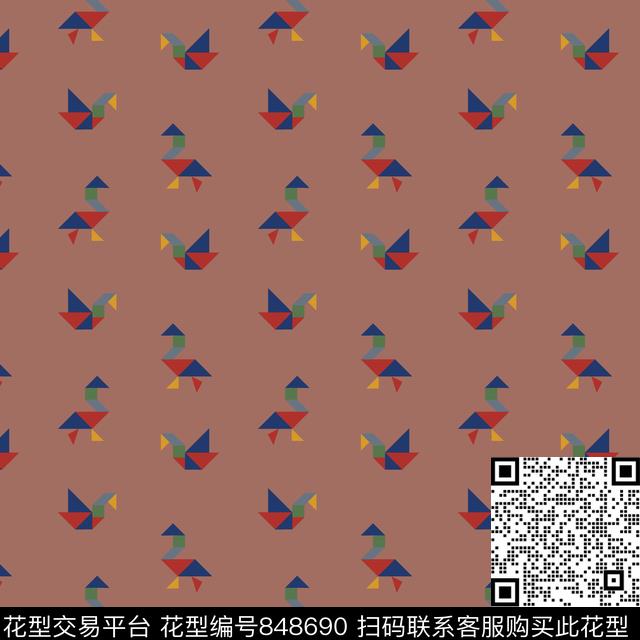 七巧板简约春夏传统印花华亿平台下载（图片编号: 848690） - 瓦栏（Walan）