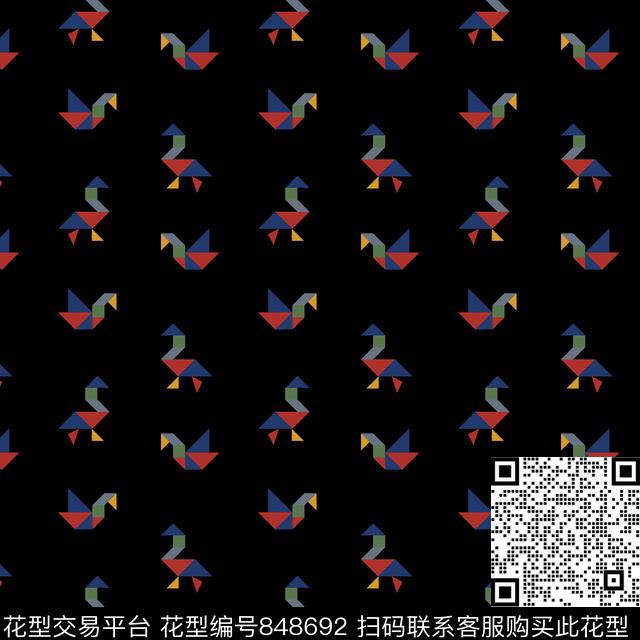 七巧板简约春夏传统印花华亿平台下载（图片编号: 848692） - 瓦栏（Walan）