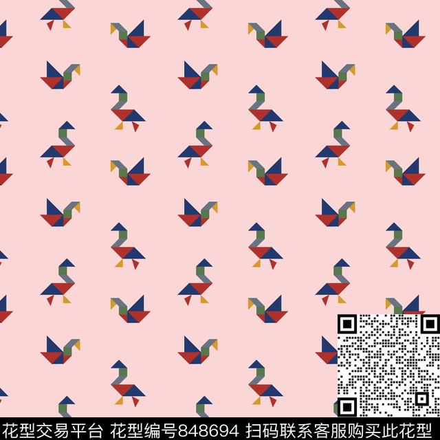 七巧板简约春夏传统印花华亿平台下载（图片编号: 848694） - 瓦栏（Walan）