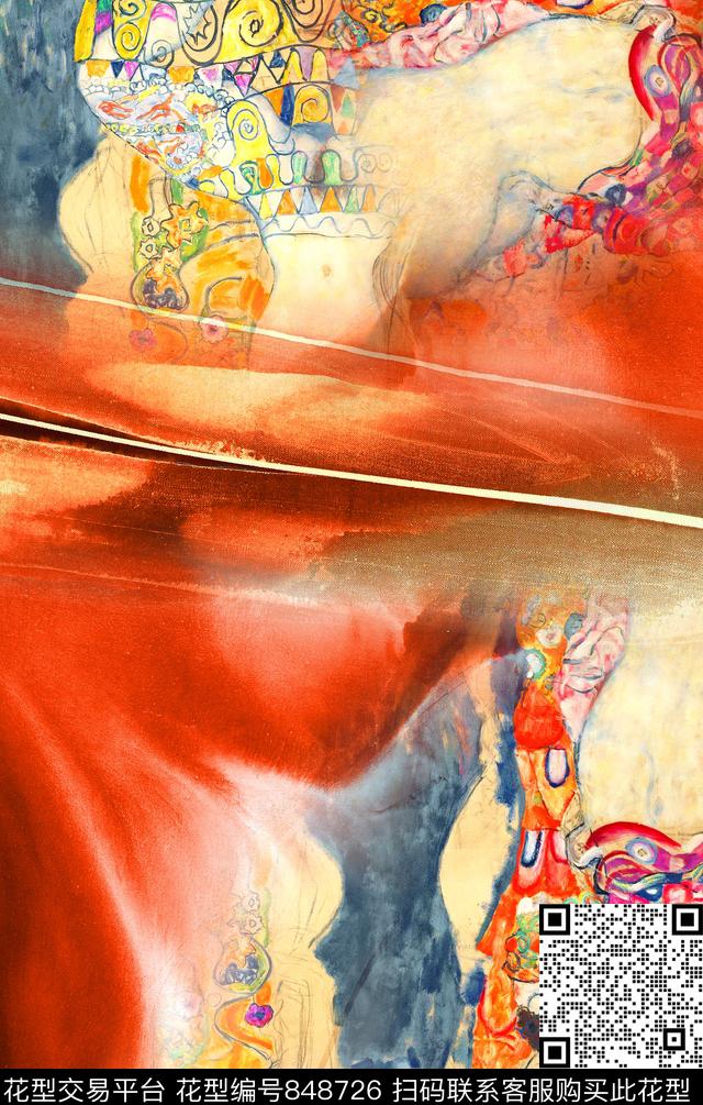 花朵水彩民族风数码印花华亿平台下载（图片编号: 848726） - 瓦栏（Walan）
