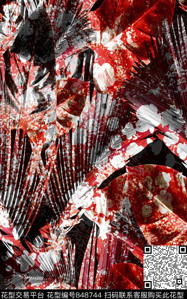 水彩肌理纹路数码印花华亿平台下载（图片编号: 848744） - 瓦栏（Walan）