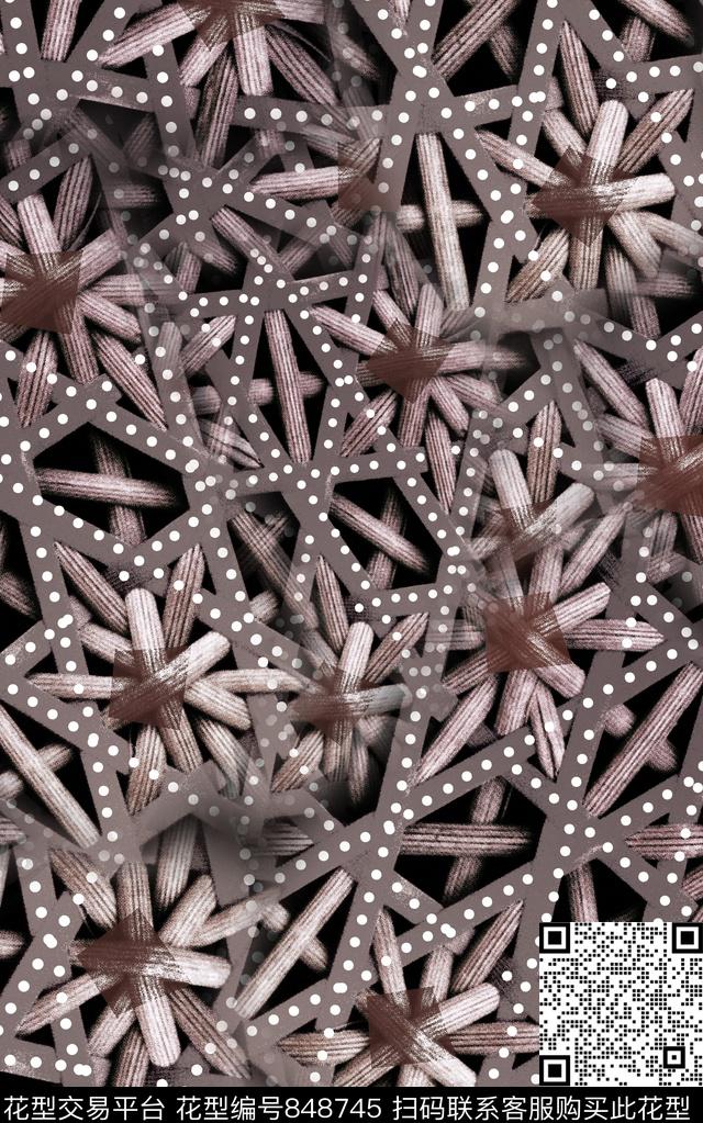 波西米亚肌理纹路数码印花华亿平台下载（图片编号: 848745） - 瓦栏（Walan）