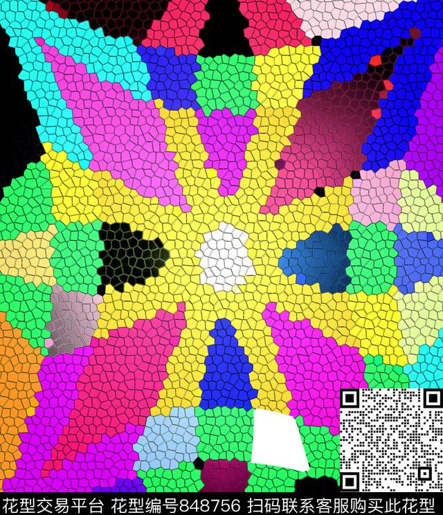 不规则几何小方块马赛克数码印花华亿平台下载（图片编号: 848756） - 瓦栏（Walan）