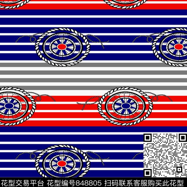 横条条纹绳子传统印花华亿平台下载（图片编号: 848805） - 瓦栏（Walan）