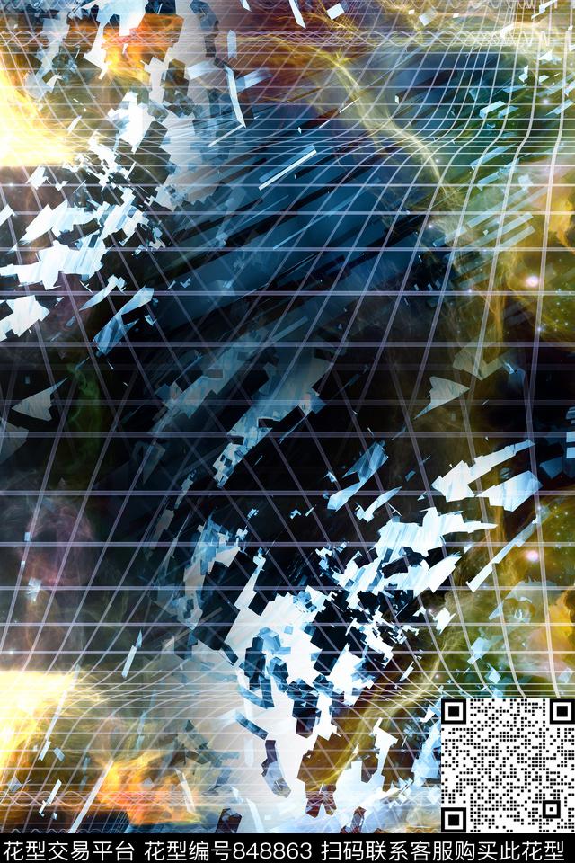 空间碎片科技数码印花华亿平台下载（图片编号: 848863） - 瓦栏（Walan）