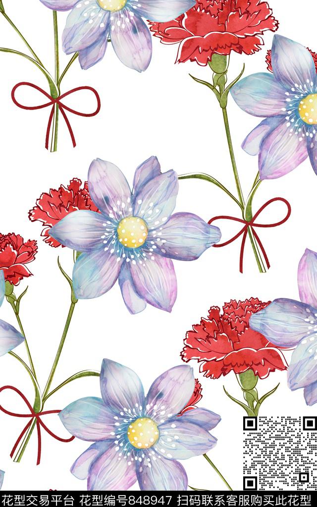 春夏清爽雪纺真丝棉丝巾布料泳装渐变印花抽象手绘水彩画植物纹理花卉数码印花时尚潮流女装裙子彩绘纹理花朵印花数码印花华亿平台下载（图片编号: 848947） - 瓦栏（Walan）