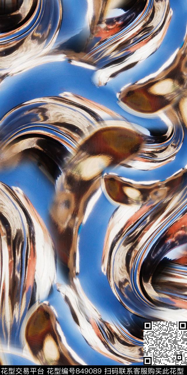 色块抽象水彩肌理数码印花华亿平台下载（图片编号: 849089） - 瓦栏（Walan）