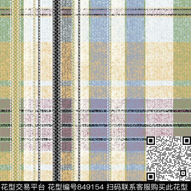 色块苏格兰格格子数码印花华亿平台下载（图片编号: 849154） - 瓦栏（Walan）