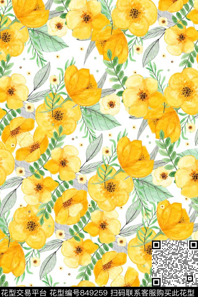 花朵花瓣花卉传统印花华亿平台下载（图片编号: 849259） - 瓦栏（Walan）