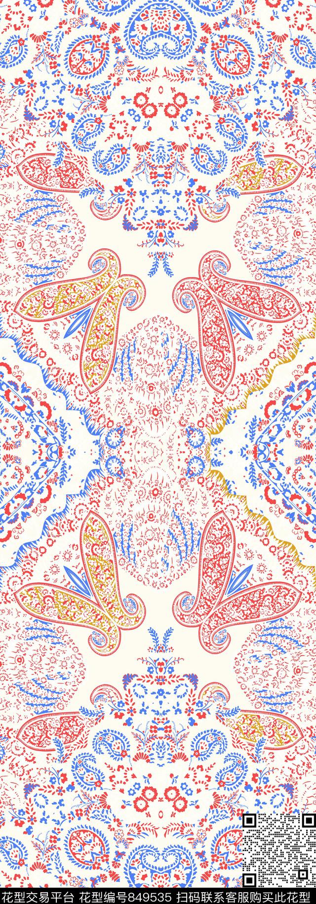 欧美风休闲抽象传统印花华亿平台下载（图片编号: 849535） - 瓦栏（Walan）