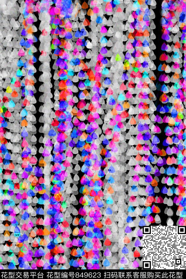 四方连续女装抽象数码印花华亿平台下载（图片编号: 849623） - 瓦栏（Walan）
