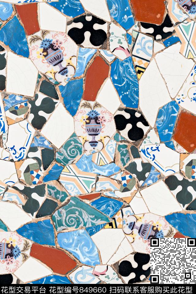 宫廷风欧洲风格不规则几何数码印花华亿平台下载（图片编号: 849660） - 瓦栏（Walan）