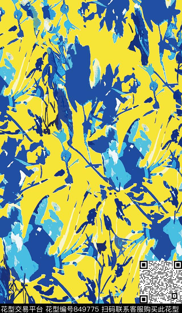 女装男装抽象数码印花华亿平台下载（图片编号: 849775） - 瓦栏（Walan）