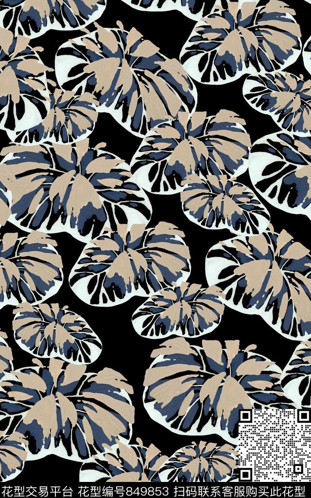 渐变笔触水彩传统印花华亿平台下载（图片编号: 849853） - 瓦栏（Walan）