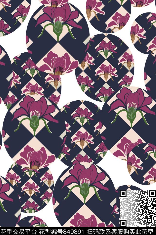花卉数码印花华亿平台下载（图片编号: 849891） - 瓦栏（Walan）