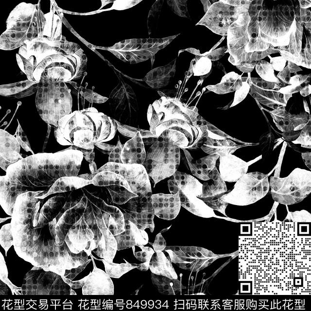 花瓣花卉花朵数码印花华亿平台下载（图片编号: 849934） - 瓦栏（Walan）