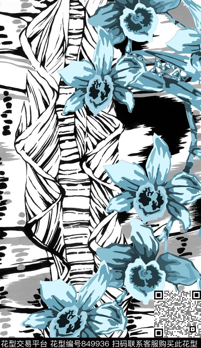 线条花几何色块传统印花华亿平台下载（图片编号: 849936） - 瓦栏（Walan）