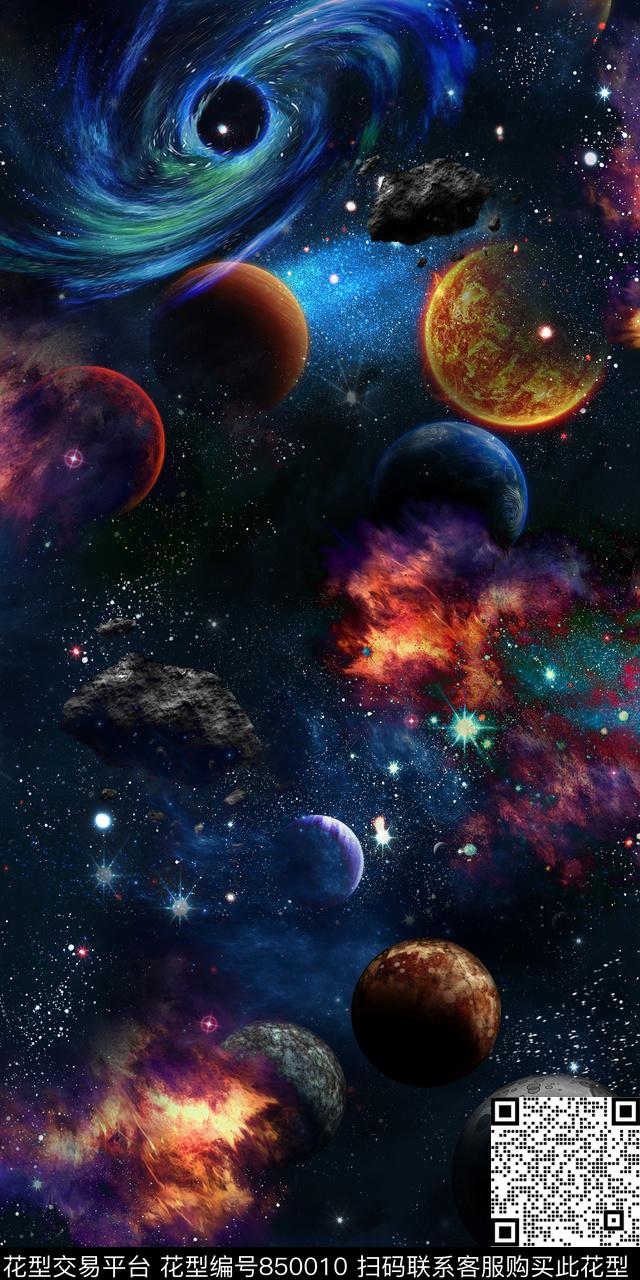 云纹风景星空数码印花华亿平台下载（图片编号: 850010） - 瓦栏（Walan）