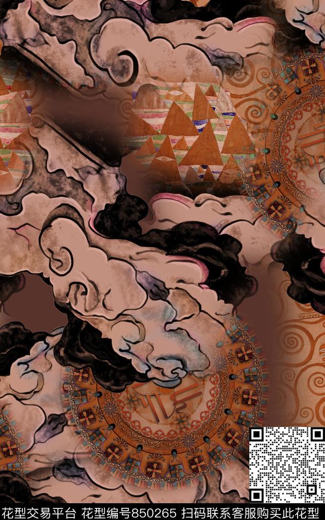波西米亚中国风民族风数码印花华亿平台下载（图片编号: 850265） - 瓦栏（Walan）