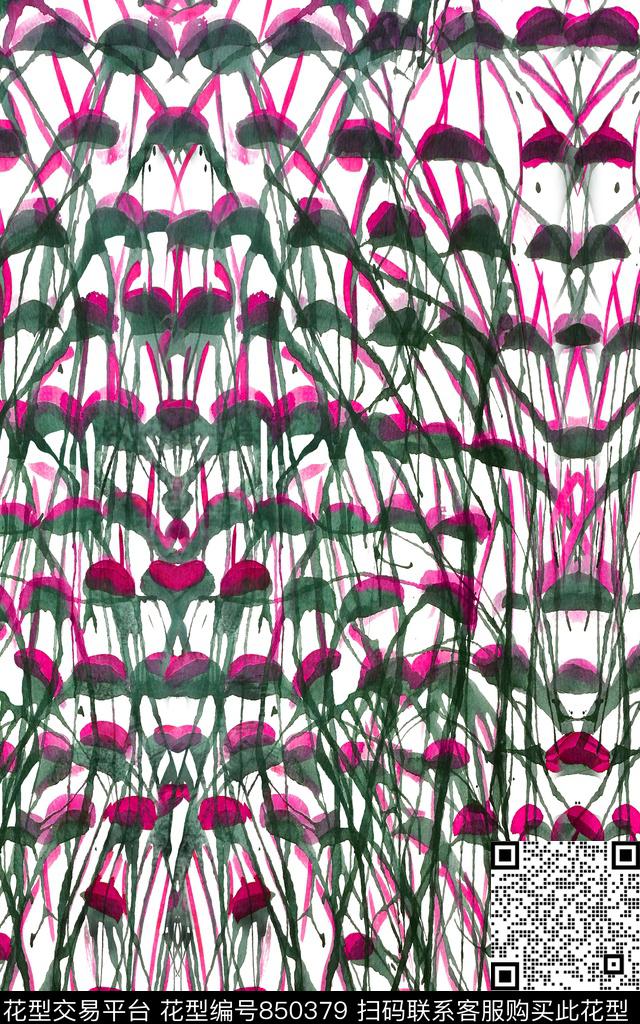 抽象几何肌理传统印花华亿平台下载（图片编号: 850379） - 瓦栏（Walan）